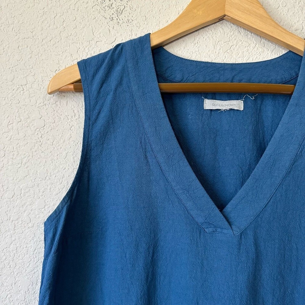 OUTERKNOWN Meander Dress Knee-Length Stripe Accents in Blue - Picture 4 of 12
